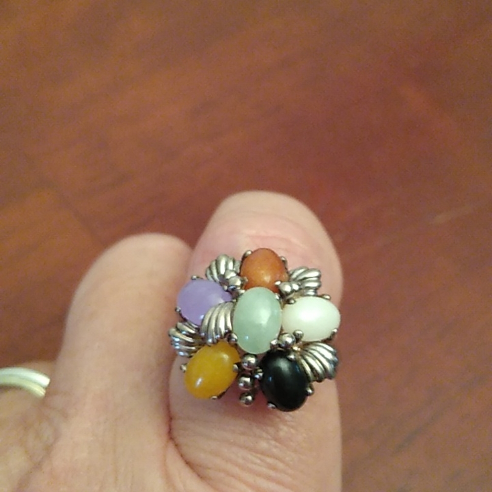 Vintage Jade cluster ring